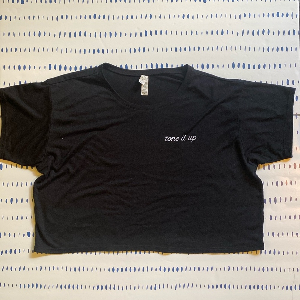 Tone It Up x Bella Canvas Black Crop T-shirt